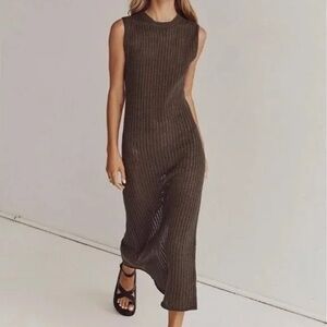 DISSH Denny Crochet Maxi Size M Green Sleeveless Dress 100% Cotton Summer Beachy